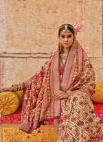 Thumbnail for Monjolika Fashion Viscose Silk Cream Printed Classic Saree