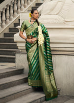 Thumbnail for Monjolika Fashion Viscose Silk Dark Green Weaving Jaal Designer Saree