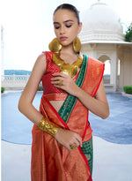 Thumbnail for Monjolika Fashion Banarasi Silk Weaving Dark Green Trendy Saree