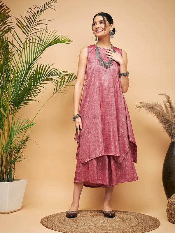 InWeave Wine Lurex Short Kurta - Distacart
