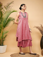 Thumbnail for InWeave Wine Lurex Short Kurta - Distacart