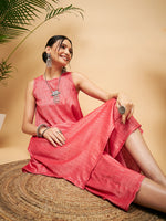 Thumbnail for InWeave Red Lurex Short Kurta - Distacart