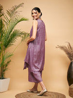 Thumbnail for InWeave Mauve Lurex Short Kurta - Distacart