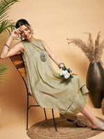 Thumbnail for InWeave Olive Lurex Short Kurta - Distacart