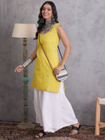 Thumbnail for InWeave Yellow Kantha Kurta - Distacart
