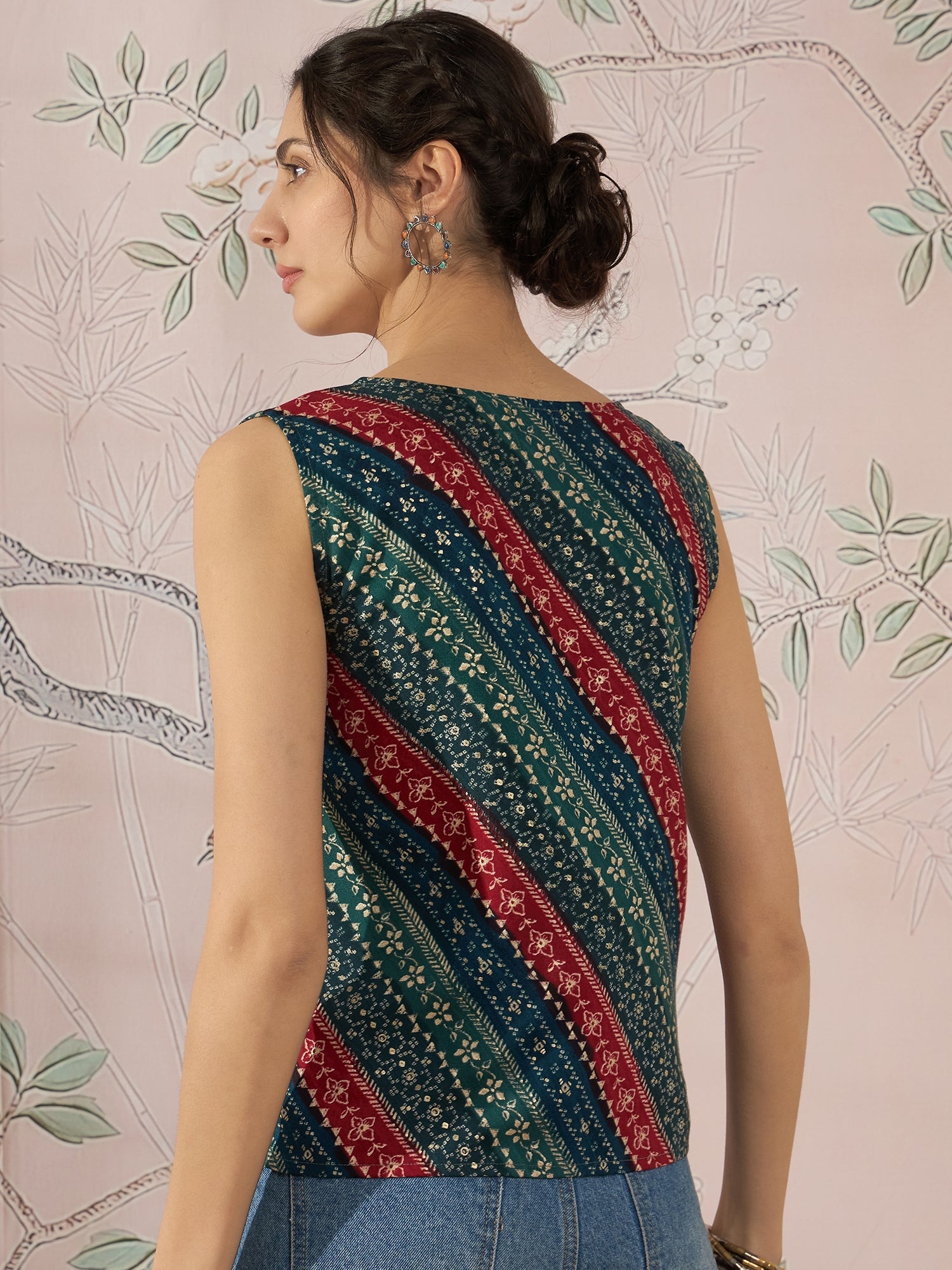 InWeave Teal Hunter Batik W/S Top - Distacart