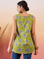Thumbnail for InWeave Sunset Yellow Floral Print V Neck W/S Top - Distacart