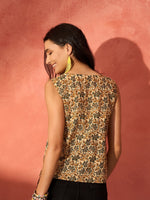 Thumbnail for InWeave Light Brown Kalamkari W/S Top - Distacart