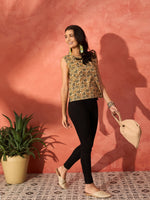 Thumbnail for InWeave Light Brown Kalamkari W/S Top - Distacart