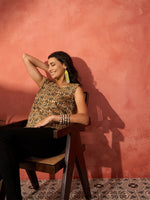 Thumbnail for InWeave Light Brown Kalamkari W/S Top - Distacart