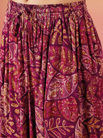 Thumbnail for InWeave Wine Maroon Leaf Print Foil Harem Pant - Distacart