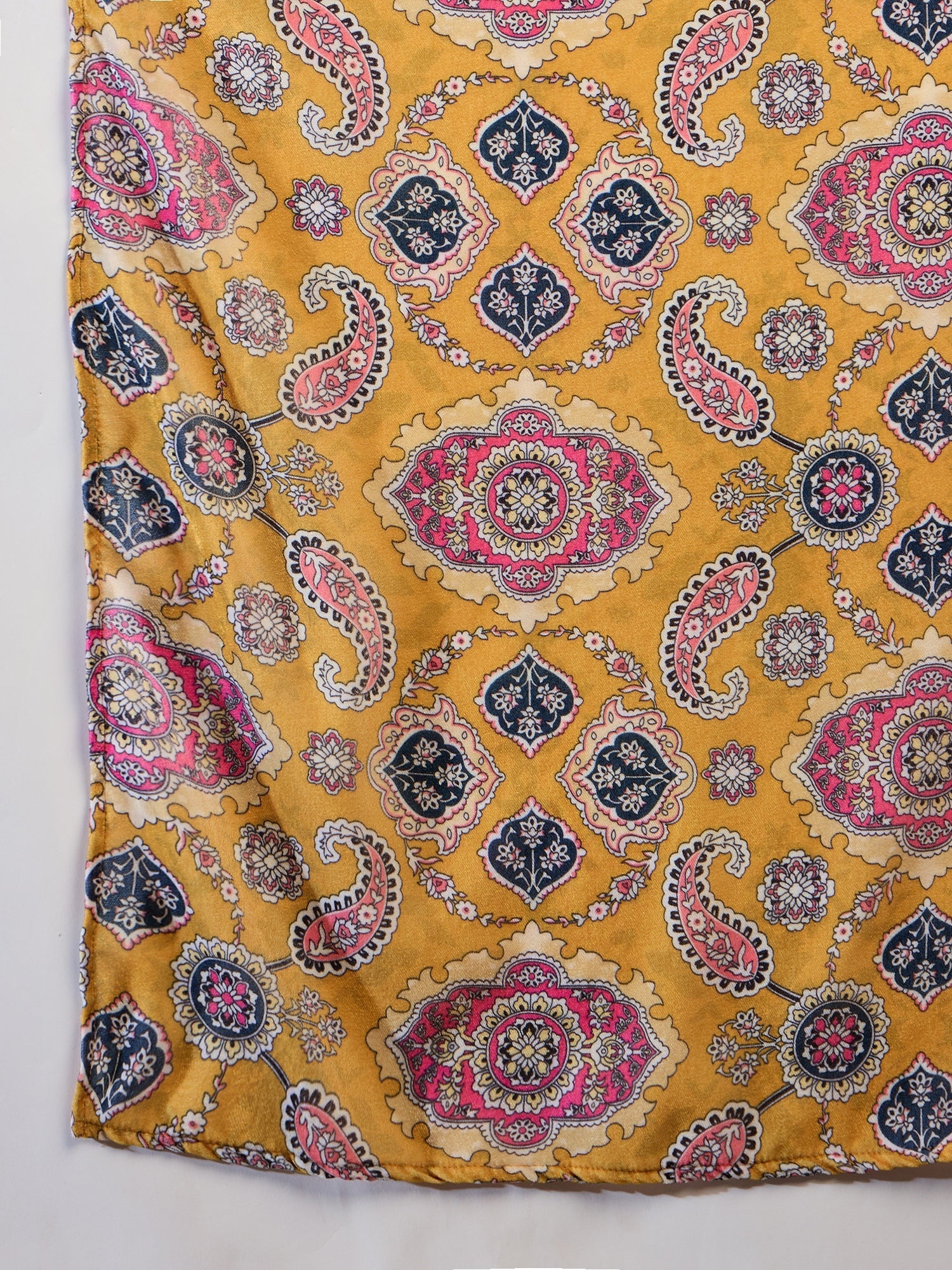 InWeave Yellow Printed Velvet Shawl - Distacart