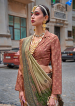 Thumbnail for Monjolika Fashion Foil Print Multicolour Viscose Silk Classic Saree