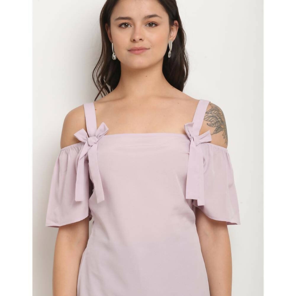 Aastha Fashion Women's Light Purple Polyester Solid Casual Top - Distacart