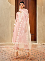 Thumbnail for Soch Ethnic Motifs Embroidered Regular Chanderi Silk Kurta with Trousers & Dupatta - Distacart