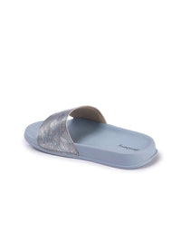 Thumbnail for DressBerry Women Blue Striped Sliders
