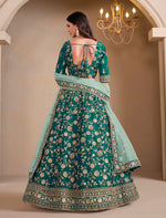 Thumbnail for Monjolika Fashion Teal Embroidered Art Silk Designer Lehenga Choli