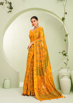 Thumbnail for Monjolika Fashion Amber Ceremonial Paisley Printed Georgette Designer Saree