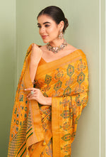 Thumbnail for Monjolika Fashion Amber Ceremonial Paisley Printed Georgette Designer Saree