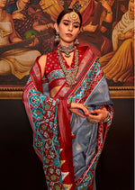 Thumbnail for Monjolika Fashion Patola Print Silk Designer Saree In Grey