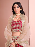 Thumbnail for Monjolika Fashion Rani Embroidered Art Silk Trendy A Line Lehenga Choli