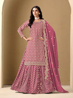 Thumbnail for Monjolika Fashion Jacquard Work Dola Pink Readymade Lehenga Choli