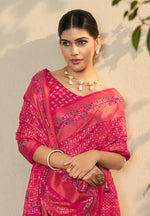 Thumbnail for Monjolika Fashion Georgette Printed Rani Pink Classic Saree