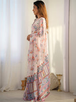 Thumbnail for Monjolika Fashion Chinon Digital Print Classic Saree in Off White