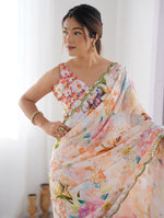 Thumbnail for Monjolika Fashion Chinon Digital Print Classic Saree in Multi
