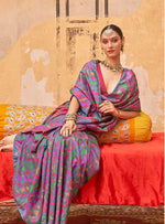 Thumbnail for Monjolika Fashion Silk Blend Printed Grey Trendy Saree For Casual
