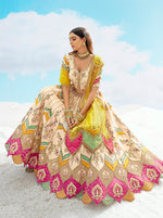 Thumbnail for Monjolika Fashion Ivory & Yellow Silk Heavy Embroidered Wedding Lehenga Choli
