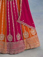 Thumbnail for Monjolika Fashion Rani Pink Embroidered Faux Georgette Lehenga Choli