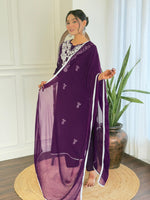 Thumbnail for The52 Gorgeous Chikankari Work with Pure Cotton Fabric Straight Kurta, Pant and Dupatta Set