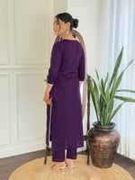 Thumbnail for The52 Gorgeous Chikankari Work with Pure Cotton Fabric Straight Kurta, Pant and Dupatta Set