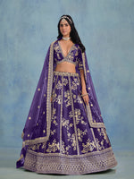 Thumbnail for Monjolika Fashion Purple Art Silk Designer Wedding Lehenga Choli