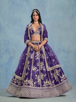 Thumbnail for Monjolika Fashion Purple Art Silk Designer Wedding Lehenga Choli
