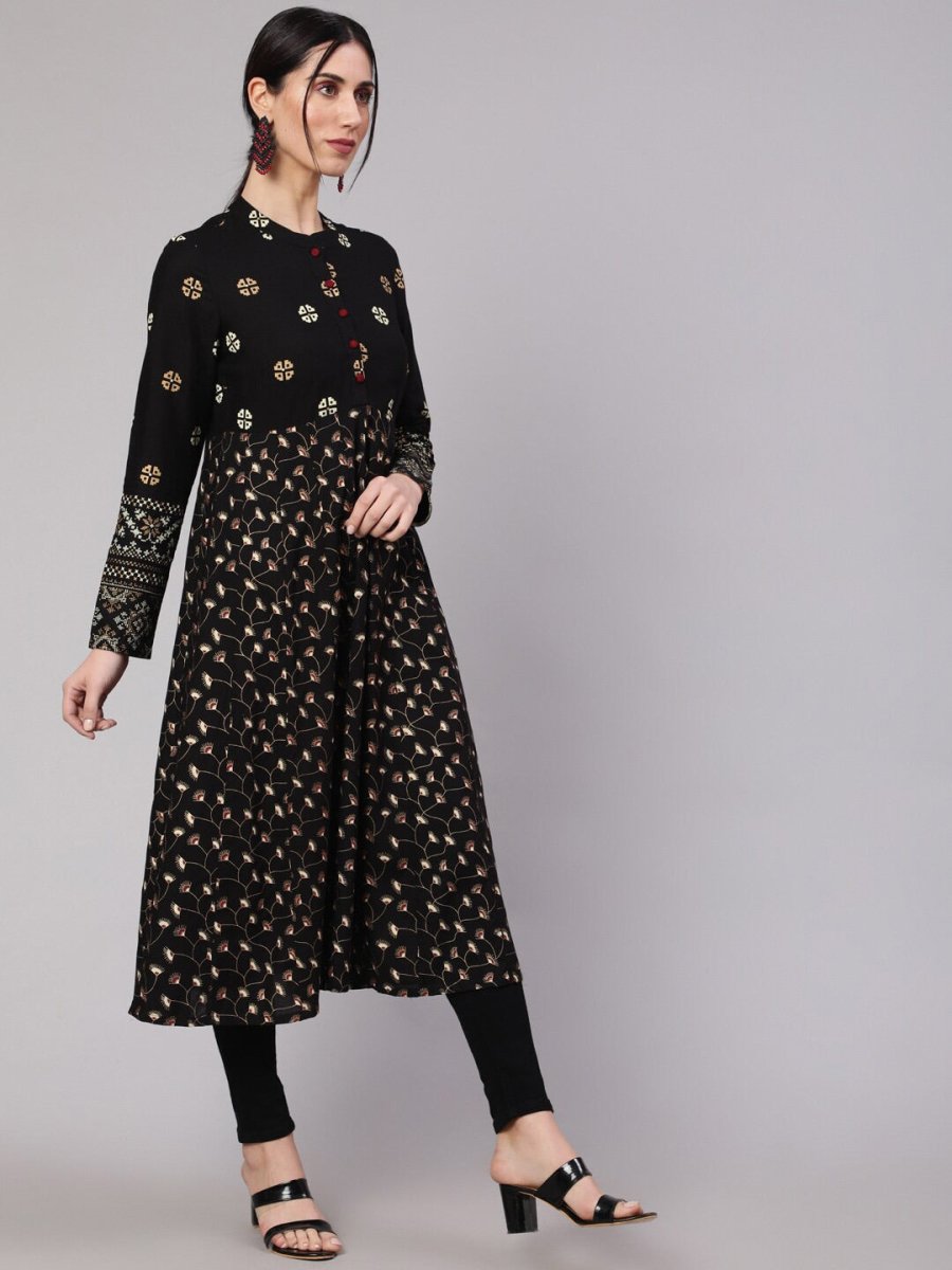 Aks Floral Printed Anarkali Kurta - Distacart