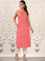 Thumbnail for Ode by House of Pataudi Ethnic Motifs Printed Pure Cotton Kurta - Distacart