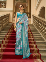 Thumbnail for Monjolika Fashion Multi Color Satin Weaving Print Classic Saree