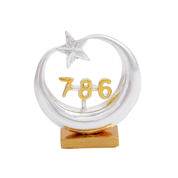 Estele Gold-Polished Spiritual 786 Chand Taara Idol for Home Decorative/ Car Dashboard - Distacart