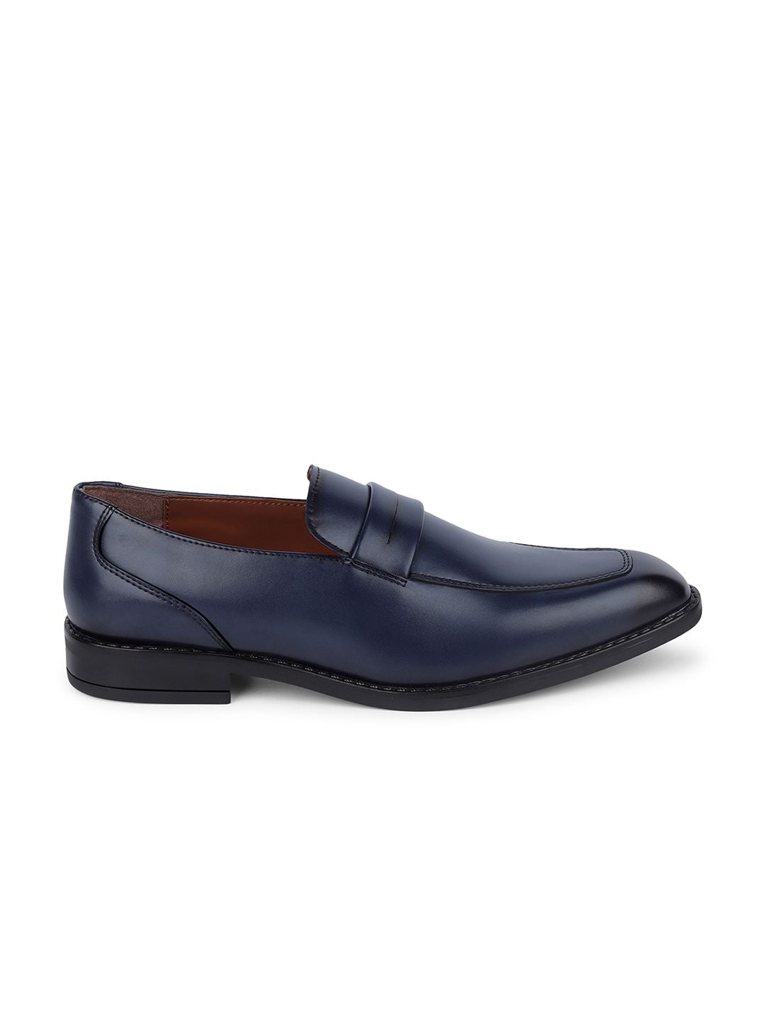 LOUIS STITCH Men Federal Blue Formal Slip-On Moccasin Shoes