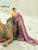 Thumbnail for Monjolika Fashion Purple Embroidered Georgette Bandhej Designer Saree