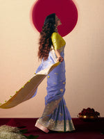 Thumbnail for Monjolika Fashion Viscose Silk Lavender Saree With Rich Zari Weaving & Designer Tassels