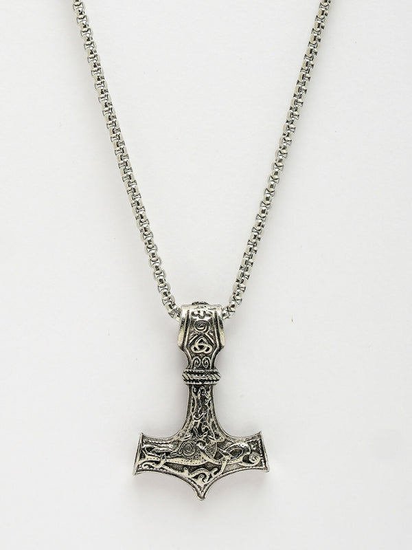 NVR Men's Silver-Plated Stainless Steel Pendant with Chain - Distacart