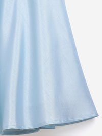 Thumbnail for Ahalyaa Blue Poly Silk A-Line Girl's Kurta