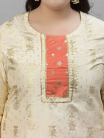 Thumbnail for Sztori Plus Size Floral Printed Foil Work Straight Kurta With Trousers - Distacart