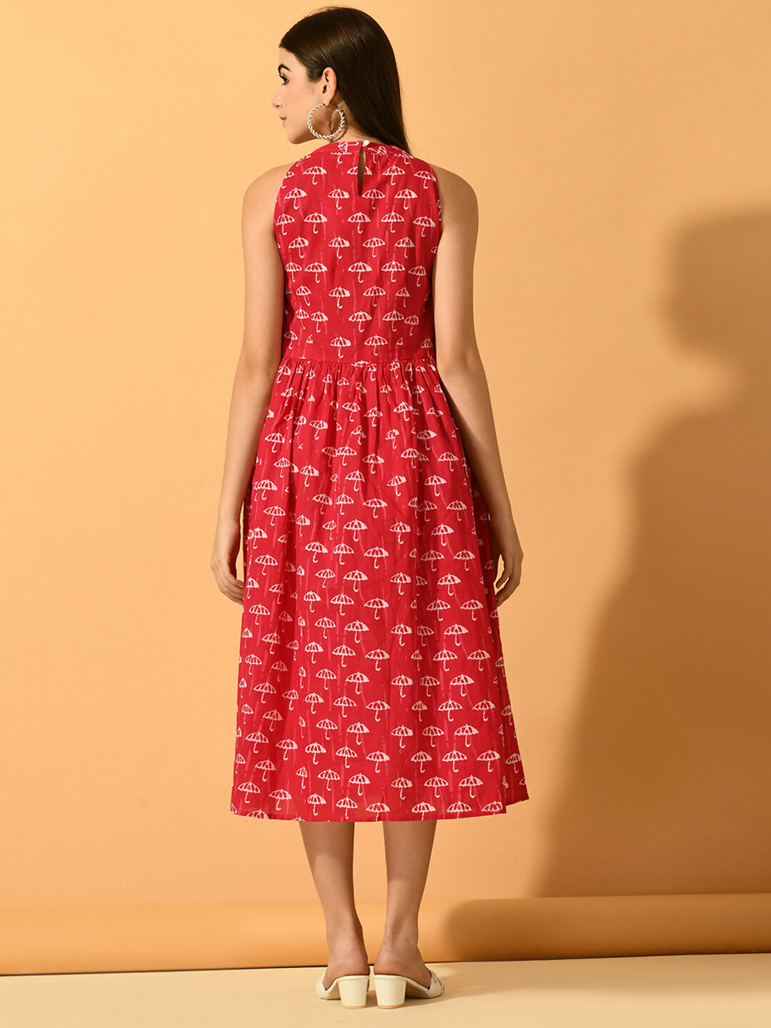 Myshka Women's Pink Fit and Flare Party Dress - Distacart