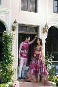 Thumbnail for Aastha Fashion Women's Light Purple Organza Sequence With Thread And Jari Embroidery Work Lehenga Choli
