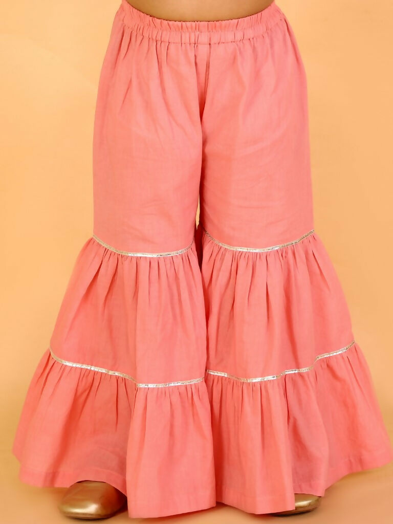 Lil Drama Girls kurta with sharara set - Yellow - Distacart