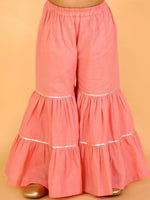 Thumbnail for Lil Drama Girls kurta with sharara set - Yellow - Distacart